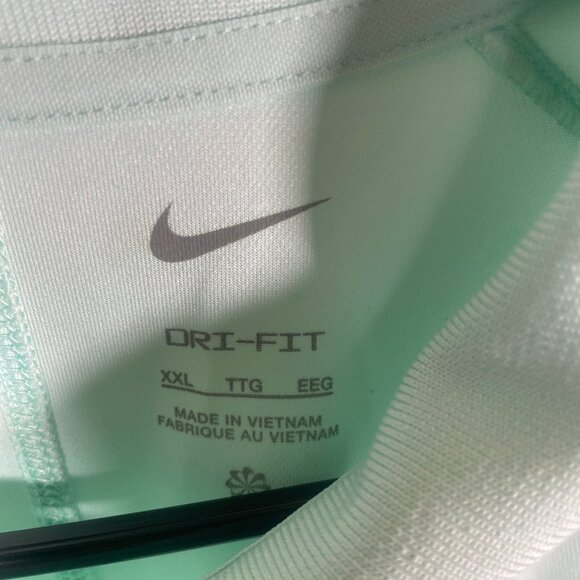 Nike Victory Colorblock Polo Mens 2XL Dri-Fit Activewear Logo Short Sleeve Green - Picture 3 of 6